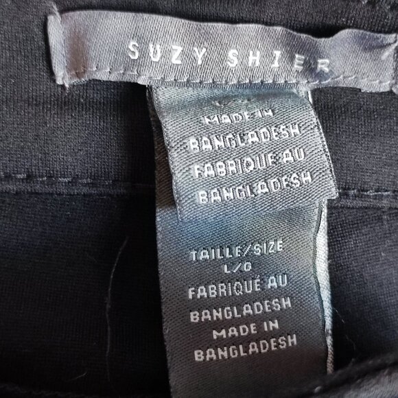 Suzy Shier casual / business dress pants women's size L black with faux zippers - Picture 5 of 9